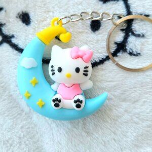 New Hello Kitty on Blue Moon Keychain